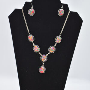 Crystal Necklace/Earring Set Mosaic Jasper