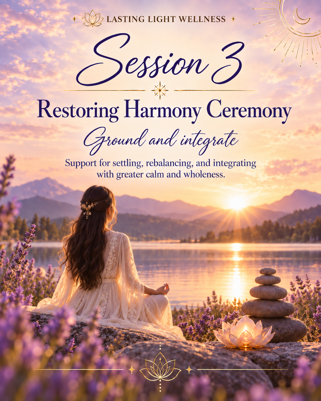 Session 3: Restoring Harmony Ceremony. Ground and integrate. Support for settling, rebalancing, and integrating with greater calm and wholeness.