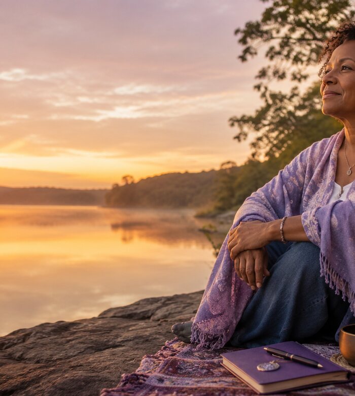 Woman in peaceful light representing Return to Wholeness