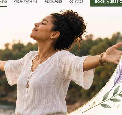 Black woman standing near the water with open arms, representing freedom, release and reclaiming personal power.